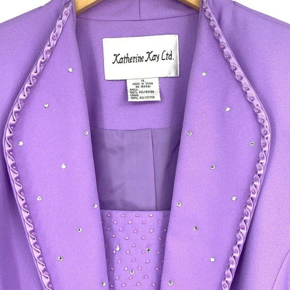 Katherine Kay Ltd Violet Evening Blazer Special Event Size 14 2371 Womens EUC - Picture 6 of 11